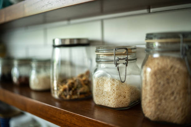 Kitchen pots with spices at home Kitchen pots with spices at home spice rack stock pictures, royalty-free photos & images