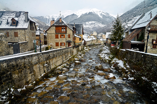 Sant Lary Soulan village in France Pyrenees located on the  Bagnères-de-Bigorre discrict and the  Vielle-Aurepicturesque canton. With stone houses near Ski areas and thermal waters in the Hautes-Pyrénées, Very close to the frontier with Spain in Huesca province.