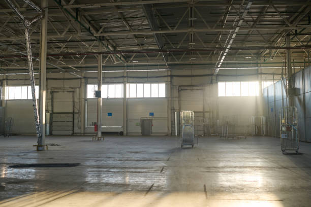 istock Spacious workshop or warehouse as part of large modern industrial factory 1614483377