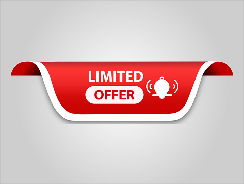 red flat sale web banner for LIMITED OFFER