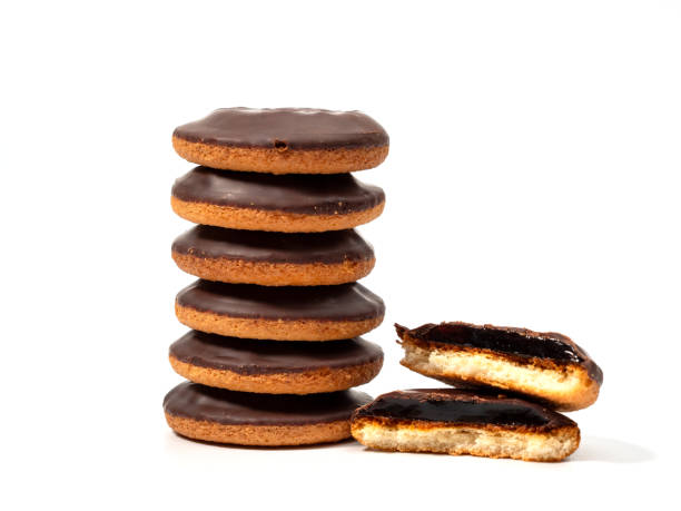 istock Cookies with dark chocolate and orange marmalade. 1614493172