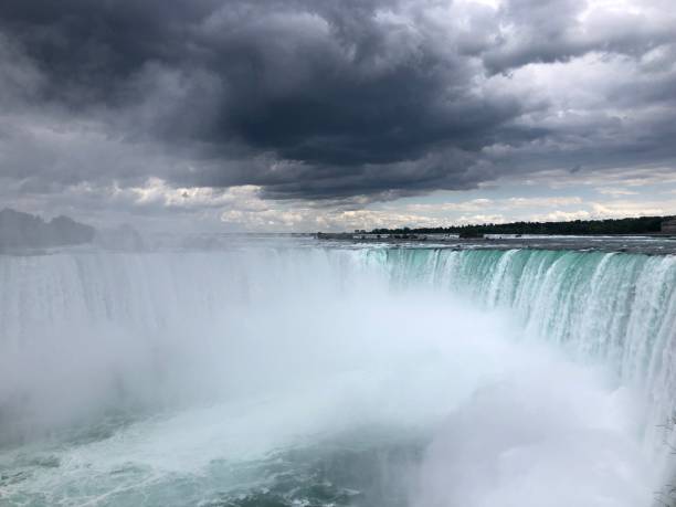 istock The Niagara falls with bad weather, view from Canada, in Ontario 1614568495