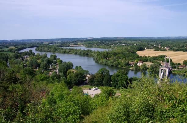 The river Seine in La Roche Guyon in France, Europe stock photo