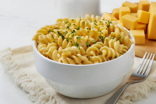 Velvety Mac and Cheese stock photo