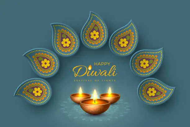 Vector illustration of Diwali festival holiday design