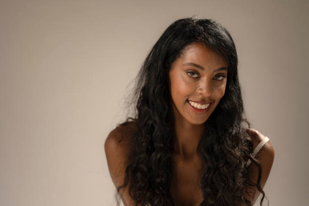 istock Tall Slender African American Model poses in studio 1614701518