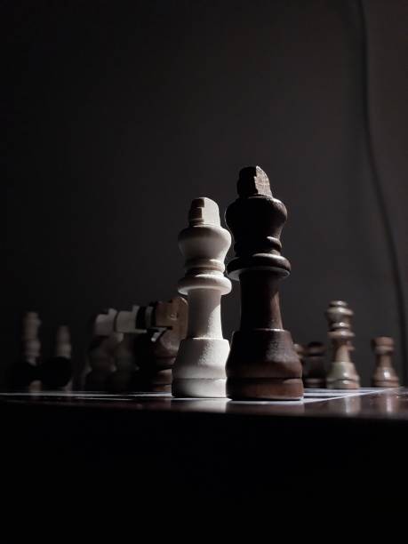 istock Two kings with beautiful lighting played chess 1614720816