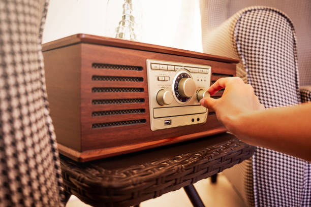 istock Vintage radio playing music. 1614721867