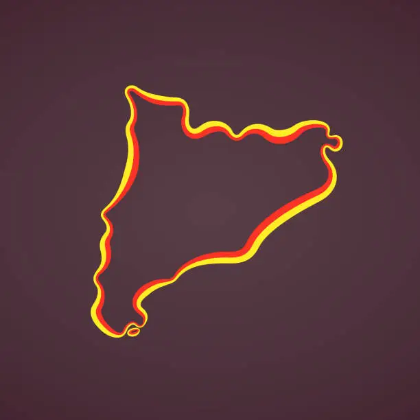 Vector illustration of Catalonia - Outline Map