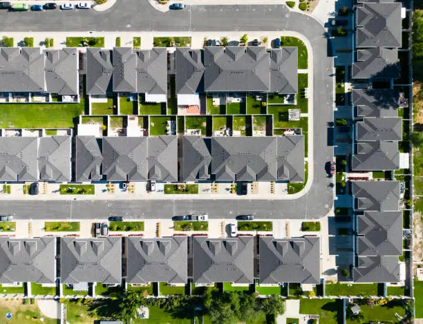 An aerial view of a residential community in Utah USA