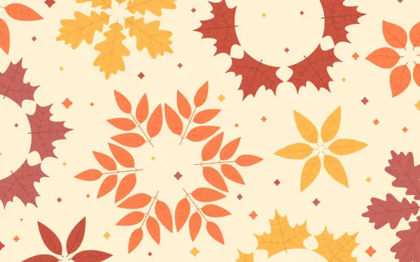 Vector illustration of Modern Autumn Fall Leaf Background