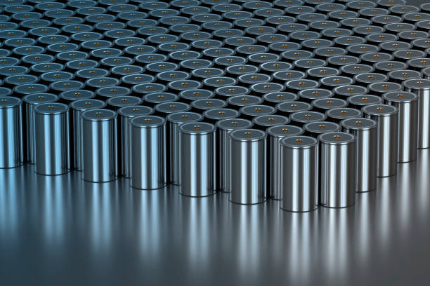 istock group 4680 format cylindrical lithium traction battery for battery modules, mass production accumulators high power and energy for electric vehicles, use dry electrode, isolated image, 3d rendering 1614905616