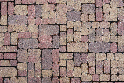 Paving stones of various sizes and colors background
