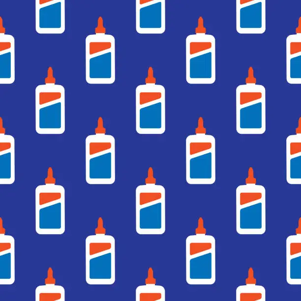 Vector illustration of Glue Bottles Seamless Pattern