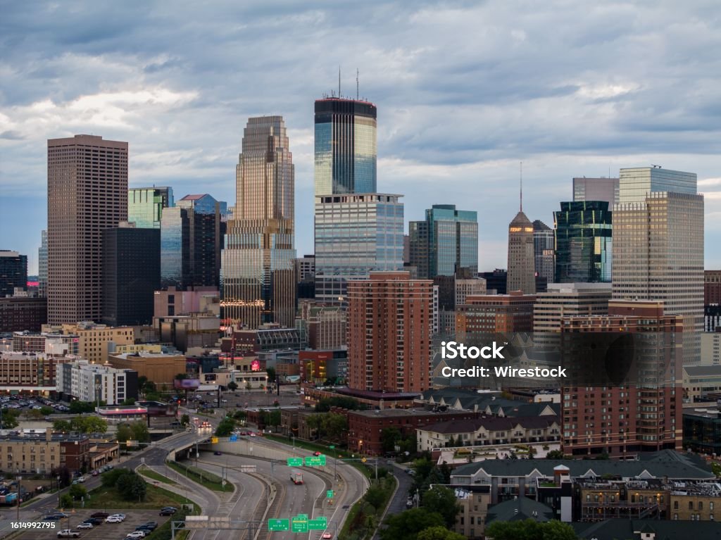 Aerial view of the beautiful modern buildings of Minneapolis, USA An aerial view of the beautiful modern buildings of Minneapolis, USA Minneapolis Stock Photo