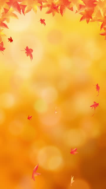 Autumn background with falling leaves.
