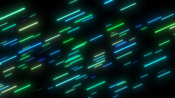 4k flying neon lights abstract background - ethereal imagens e fotografias de stock