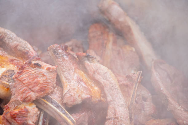istock smoked roasted pork ribs, selective focus, 1615058823