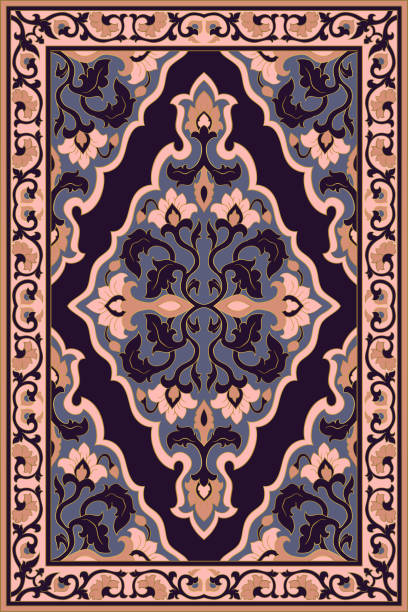 Oriental vector carpet design. vector art illustration