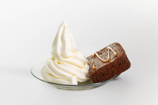 Chocolate brownie with vanilla ice cream