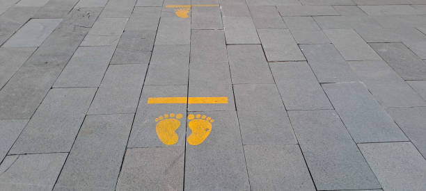 istock STAND HERE foot sign or symbol 1615161440
