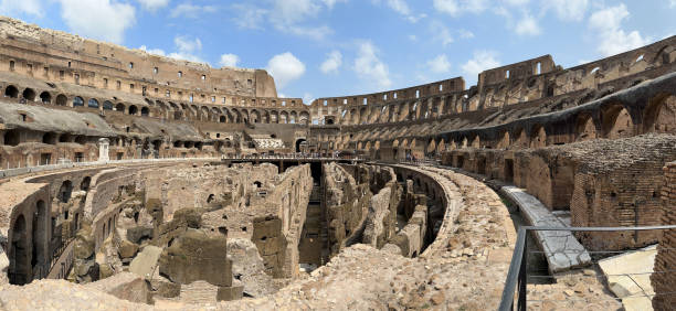 Rome's Colosseum - interior panorama stock photo