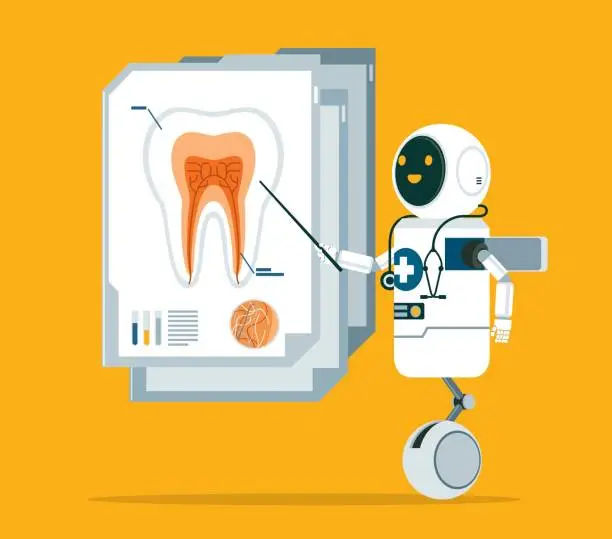 Vector illustration of training lecture - Dental Care