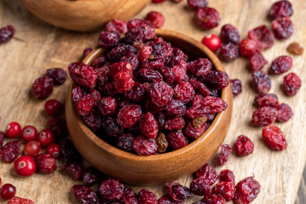 istock Dried red cranberries with sugar syrup 1615196272
