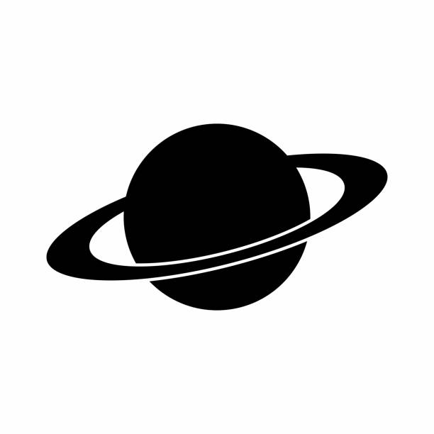illustrations, cliparts, dessins animés et icônes de icône de la planète noire - art astronomy space stratosphere