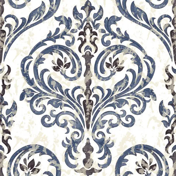 Vector illustration of Seamless oriental pattern. Vector vintage floral seamless pattern element. Damask wallpaper