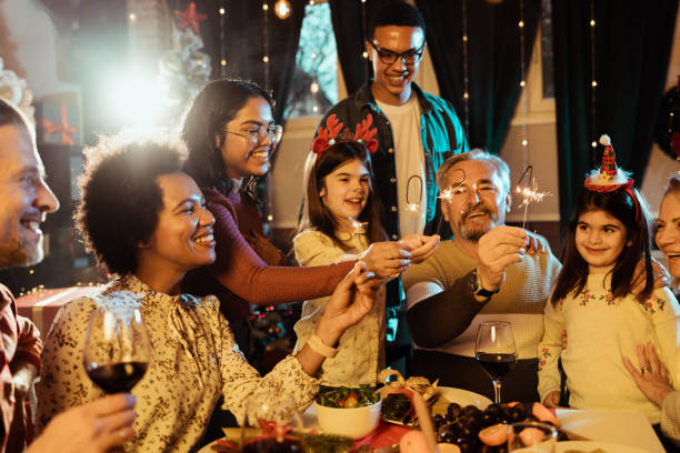 istock Happy family celebrates Christmas 1615295128