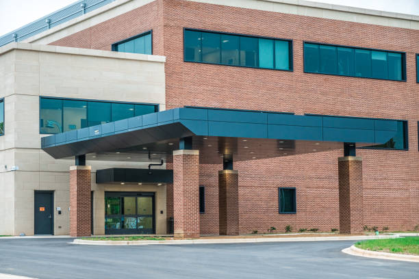 istock modern american architecture exterior of a brick building 1615302224