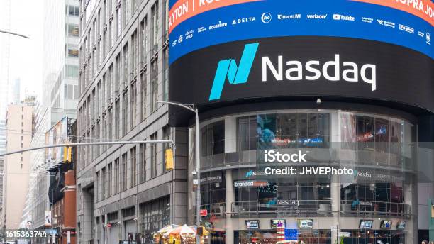 The Nasdaq Stock Exchange Headquarters In New York Usa Stock Photo - Download Image Now