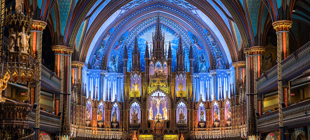 Notre-Dame Basilica in historic Old Montreal.  These are photos of the interior of the cathedral.
