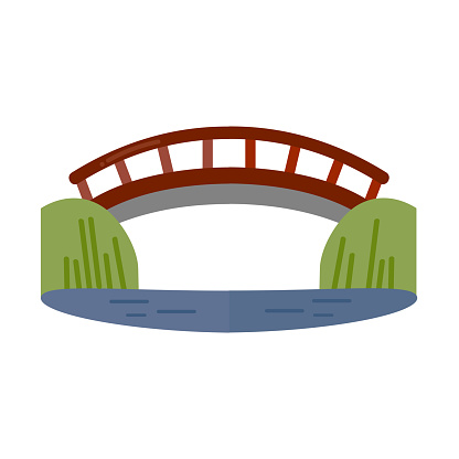 Bridge river hand drawn icon clipart avatar logotype isolated vector illustration