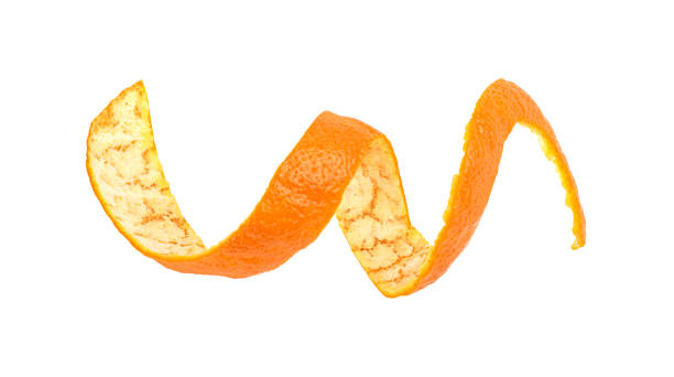 istock Orange peel fruit isolated on white background 1615426442