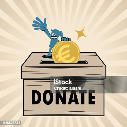 istock A smiling woman putting money into a big donation box 1615525533
