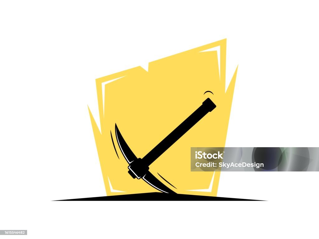 Mining Axe Design Abstract Background With Mining Axe Stock Illustration - Download Image ...