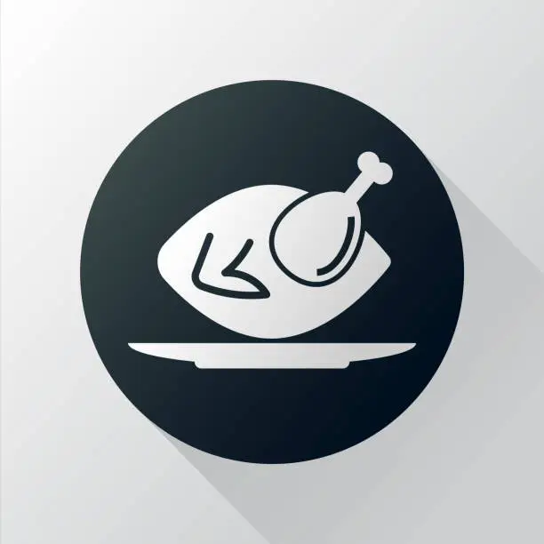 Vector illustration of baked chicken