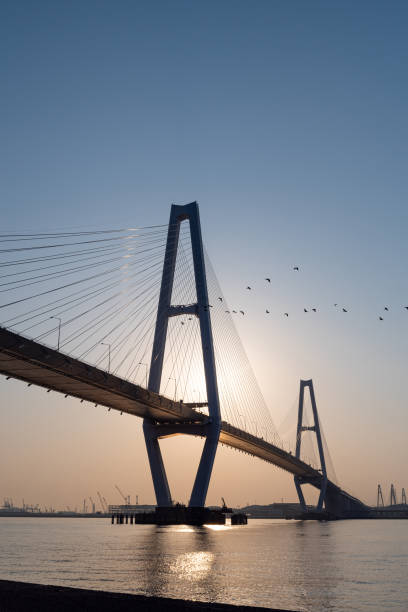 istock Bridge and sunset at Nagoya Port 1615662790
