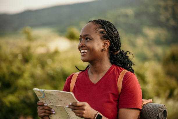 istock Black woman hiking alone 1615684167