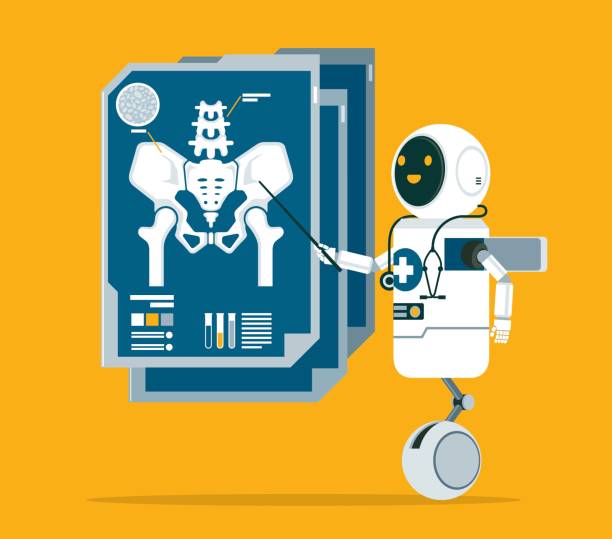 training lecture - Human Skeleton AI doctor gives a training lecture about Human Skeleton doctor ankle stock illustrations