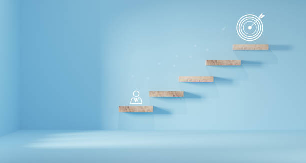 istock woods block step on table with icon Action plan, Goal and target, success and business target concept, project management, company strategy 1615725363