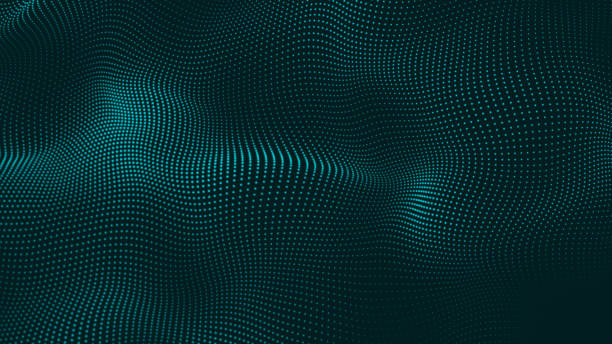 Sky blue digital dots form wave and black abstract background. Futuristic, Modern, Digital, Abstract and technology dots wave background. Dot pattern with halftone effect. Half tone fade background. 3d illustration and 4k footage los puntos digitales azul cielo forman un fondo abstracto ondulado y negro. futurista, moderno, digital, abstracto y tecnología puntúa el fondo ondulado. patrón de puntos con efecto de semitono. fondo de fundido de medio tono. ilustración 3d y metraje