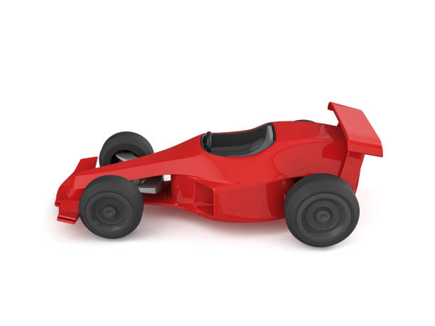 Toy race car on a white background. 3d illustration.
