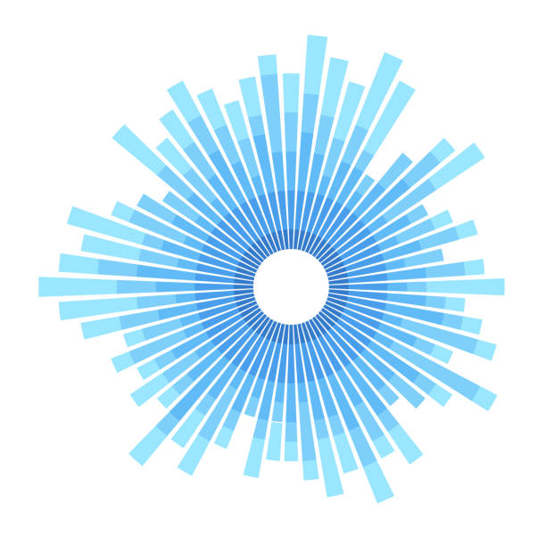 stockillustraties, clipart, cartoons en iconen met radial burst lines. design segmented element. - leeggelopen