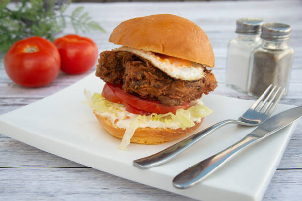 istock Hamburger in display for the photo shoot 1615869379