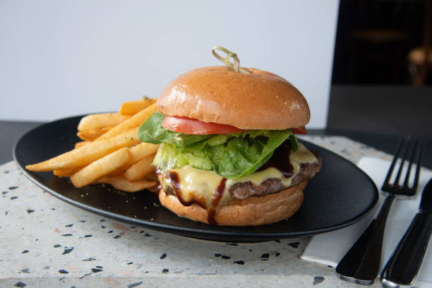 istock Hamburger in display for the photo shoot 1615872679