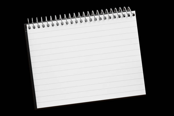 paper page notebook isolated on the black background