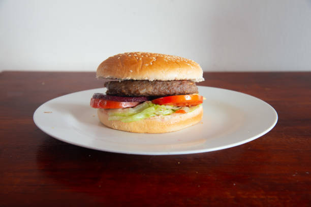 istock Hamburger in display for the photo shoot 1615877939